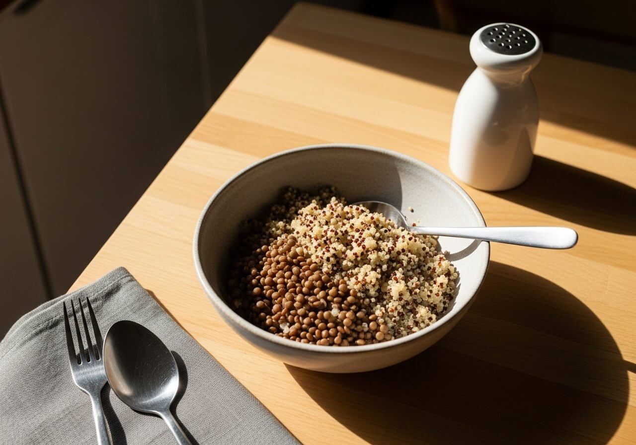 Show a complete plant-based protein pairing that builds a full essential amino acids profile