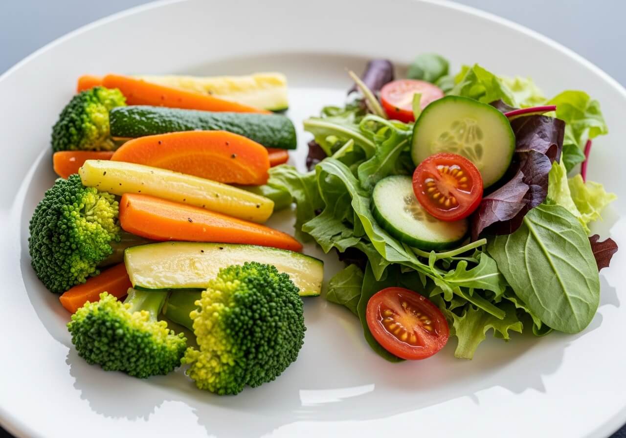 Show a direct side swap that reduces calories while keeping a complete meal — eating out fitness goals