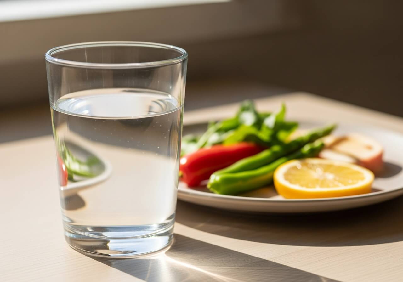 Show water enabling nutrient movement through digestion — hydration nutrient absorption