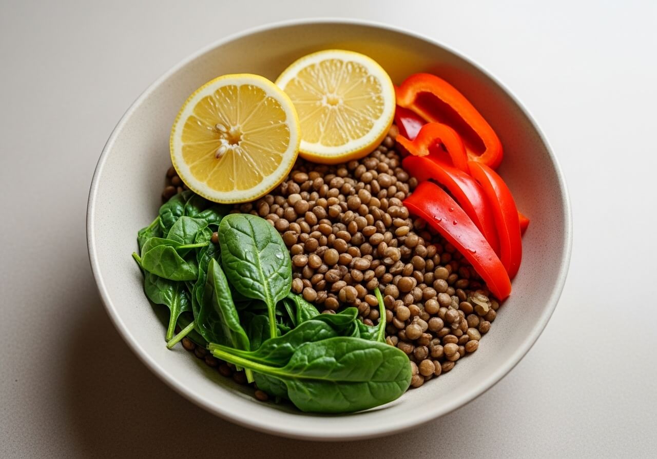 Show the exact meal pairing that improves iron uptake through vitamin C — improve nutrient absorption food