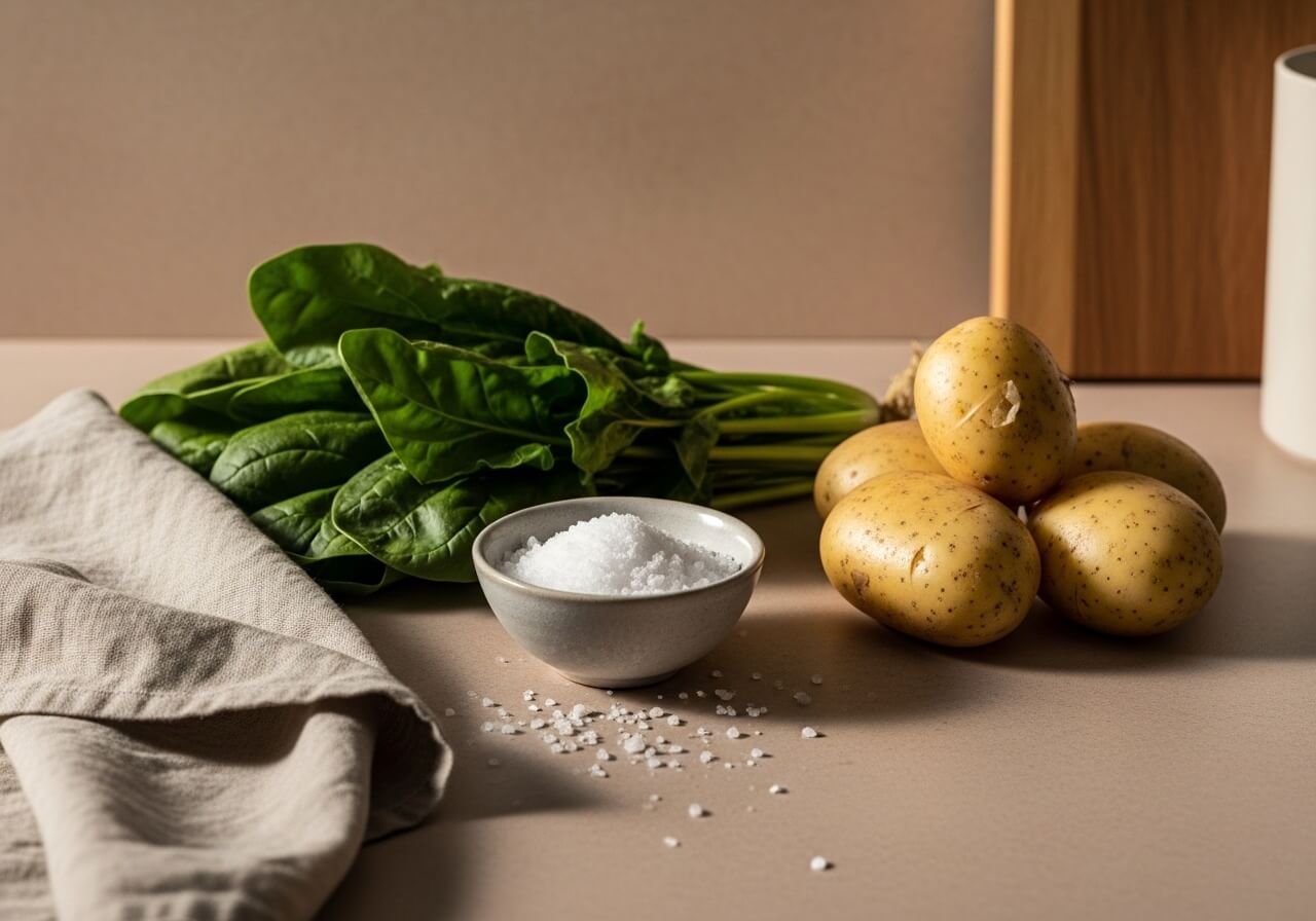 Show the opposing, balancing nature of sodium and potassium through real food context — sodium potassium ratio fat loss